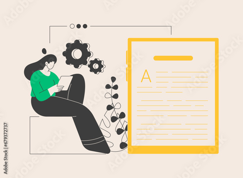 Digital reading abstract concept vector illustration.