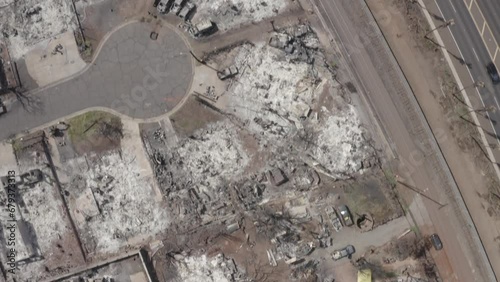 Drone maui lahaina fires aftermath (ID: 679373313)