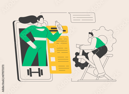 Online coach abstract concept vector illustration.