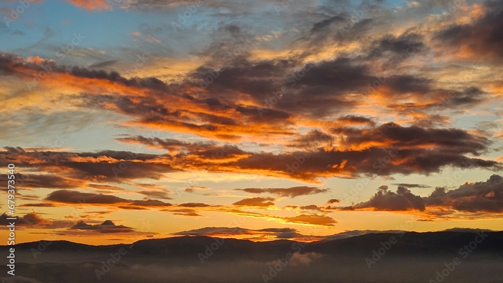 sunset in the mountains