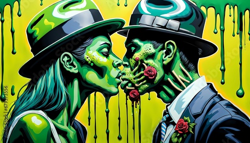 Zombies kissing photo