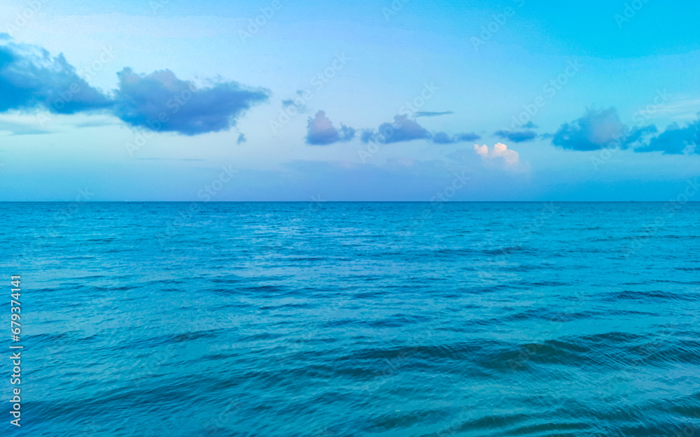 Obraz premium Tropical mexican beach clear turquoise water Playa del Carmen Mexico.