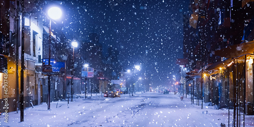 heavy snowfall in the city 