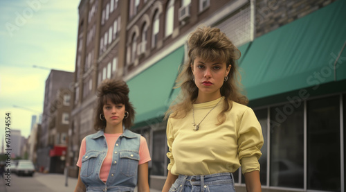 1980s teenagers hanging out on the street