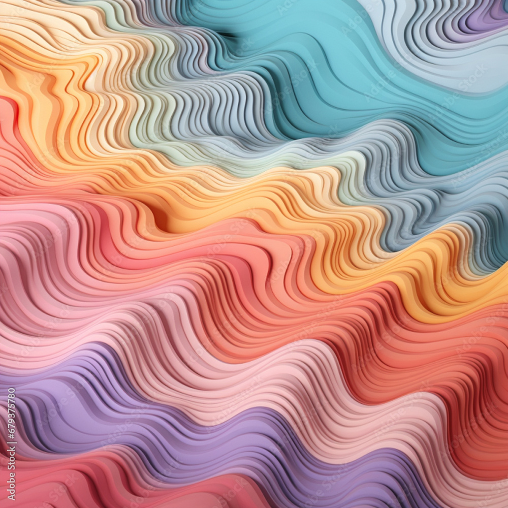  composition full of pastel colors. AI generative