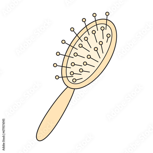 Massage hairbrush isolated vector illustration