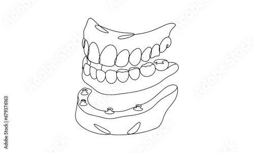 Turn. Denture. Lower jaw. One line