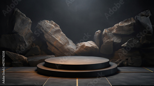 Rock platform podium product presentation background 