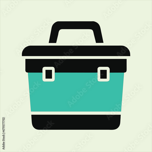 Food plastic box icon, plastic lunch box for picnics, flat vector icon illustration for web, app