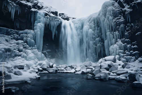 Photographing the Majesty of Frozen Waterfalls Ai generated ART