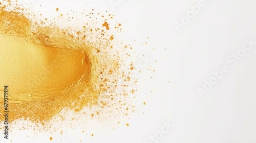 abstract yellow watercolor on white background