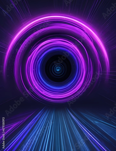 Abstract hyperspace background. Accelerate a cosmic neon road towards space.