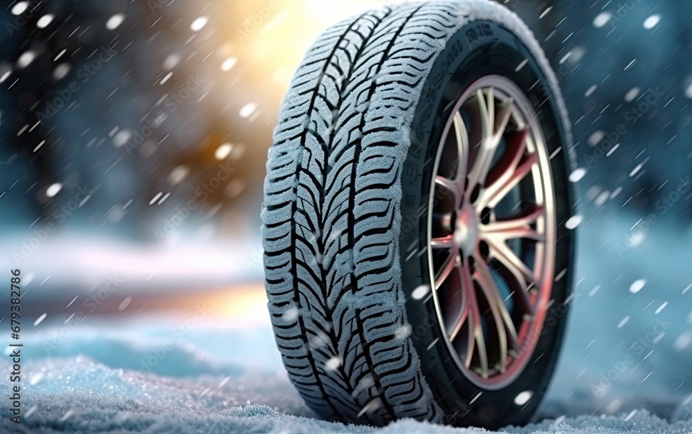 Winter tire in snow