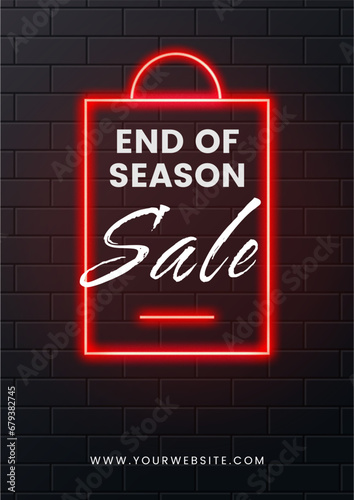 End of season sale banner, customizable template, shopping concept