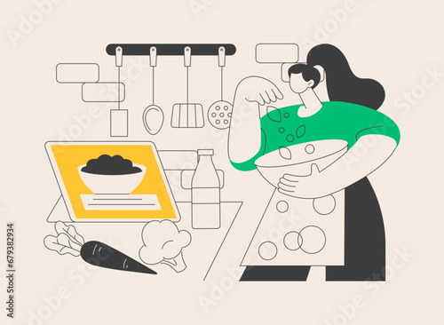 Quarantine cooking abstract concept vector illustration.