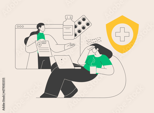 Telehealth abstract concept vector illustration.