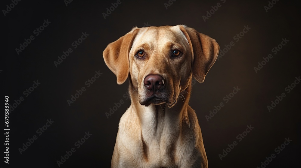 Studio shot portrait dog animal pet on dark background