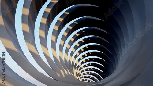 Fototapeta Naklejka Na Ścianę i Meble -  Abstract architecture background arched interior 3d render