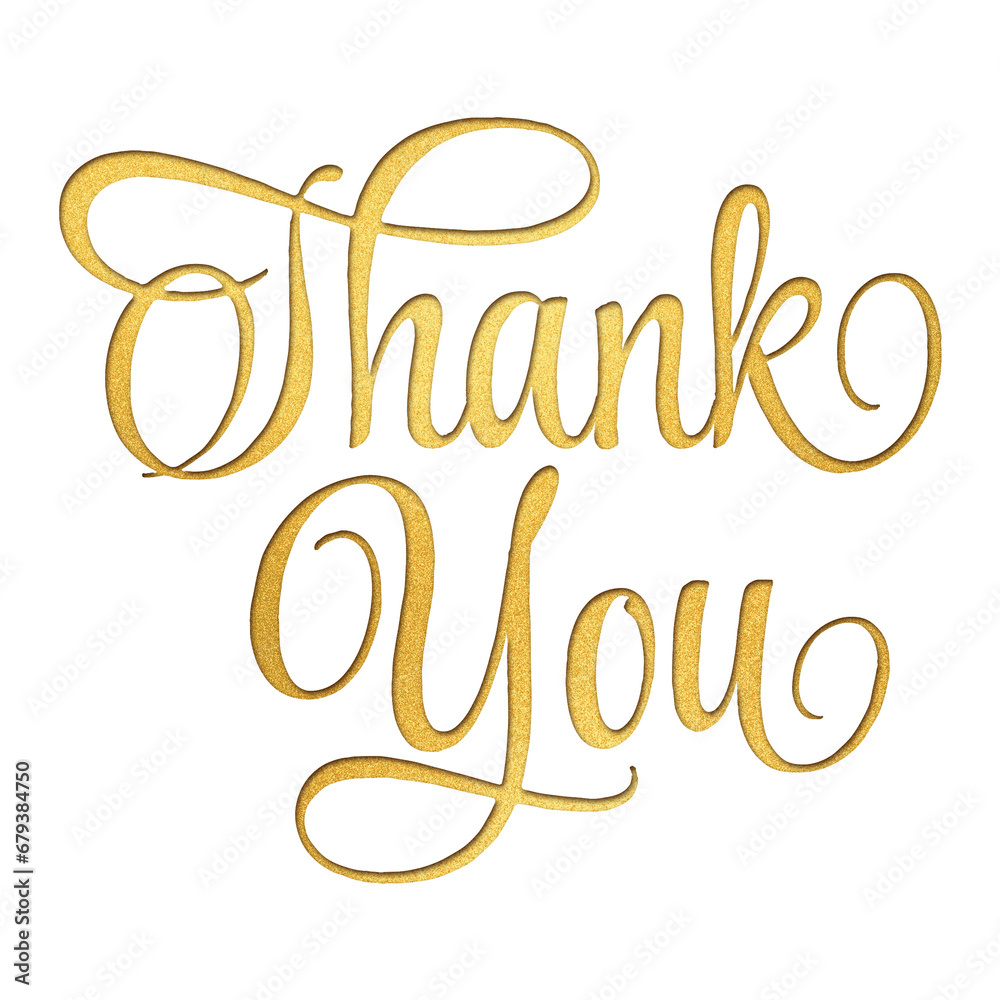 ‘Thank You’ written in script font with isolated paper cutout effect revealing gold crumpled paper background ‘Thank You’ written in script font with isolated paper cutout effect revealing gold crumpled paper background