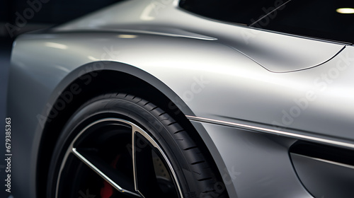 a blank canvas into a close-up view of a sports car's aerodynamic side vent.