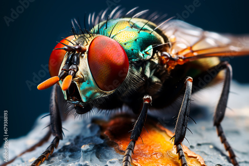 Close-up of a fly. Bright and detailed image.   © Uliana