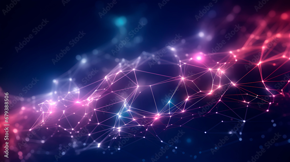 Obraz premium Abstract futuristic network lines background. Network technology abstract concept wallpaper