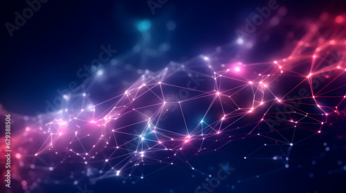 Abstract futuristic network lines background. Network technology abstract concept wallpaper