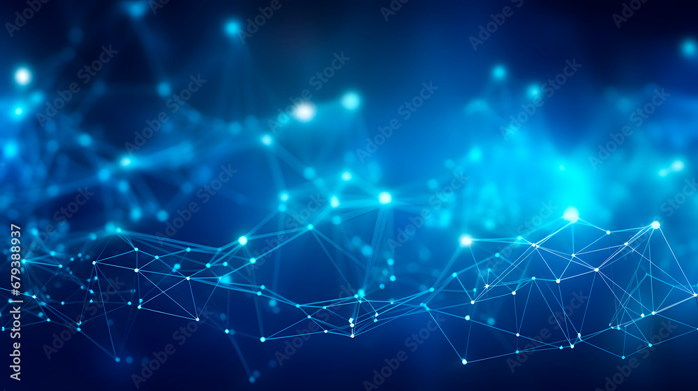 Abstract futuristic network lines background. Network technology abstract concept wallpaper - obrazy, fototapety, plakaty 