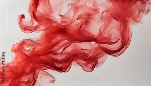 Abstract red smoke flames transparent texture, flat lay, shadowless photo