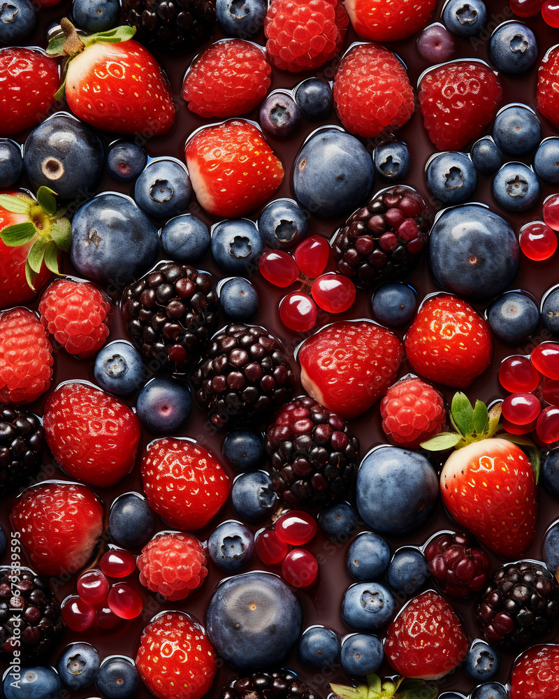 Mosaic of mixed berries, each berry a tiny tile, vibrant colors, intricate patterns Mosaic of mixed berries, each berry a tiny tile, vibrant colors, intricate patterns