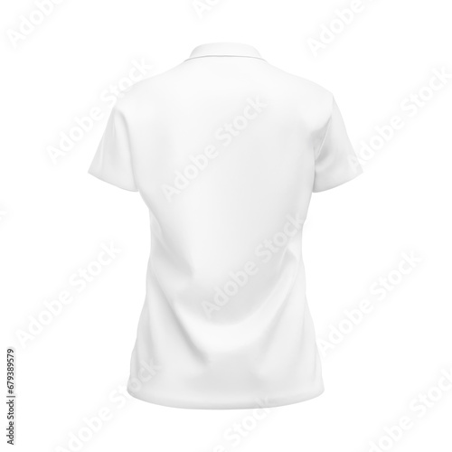 a image of a invisible mannequin with a woman polo shirt back view isolated on a white background