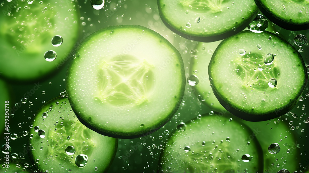 background of green cucumber slices background of green cucumber slices