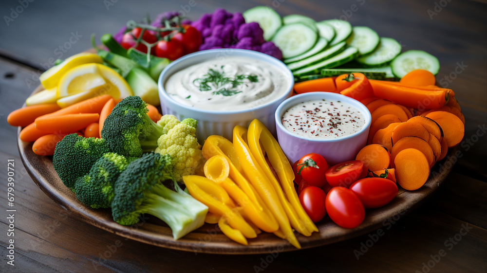 Colorful Veggie Platter with Ranch Dip Colorful Veggie Platter with Ranch Dip