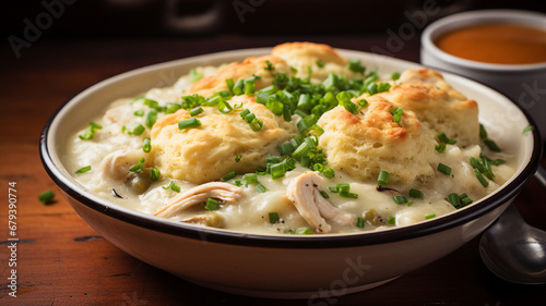 Comforting Chicken and Dumplings with Fluffy Biscuits