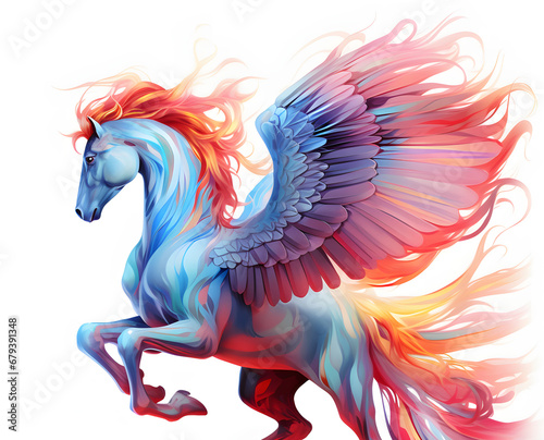 pegasus, a horse with wings. a mythical flying creature. © MaskaRad
