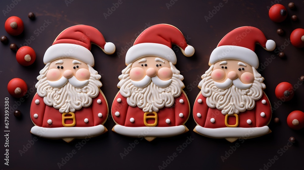Christmas gingerbread in the shape of Santa Claus. Ai generative Christmas gingerbread in the shape of Santa Claus. Ai generative