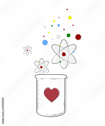 Love. Mrtaphore of love. Chemical illustration. it can be used for textile, ackgrounds oan what you wish. photo