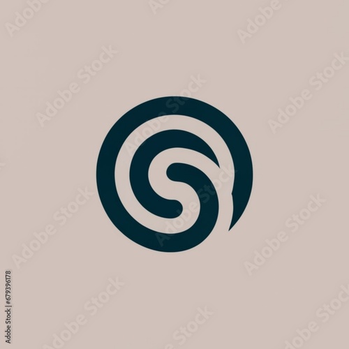 Vector logo icon spiral circle illustration for computer graphic design 