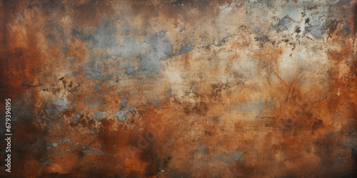 Old metal texture background, dirty iron rusty plate. Grungy vintage oxidized steel leaf or wall. Concept of industry, grunge, weathered worn material, wallpaper, rough sheet photo