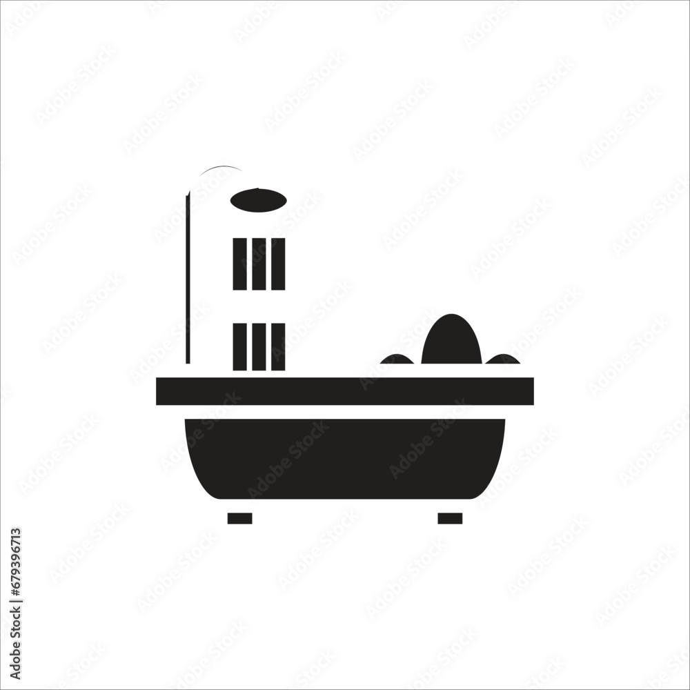 bath room vector icon line template