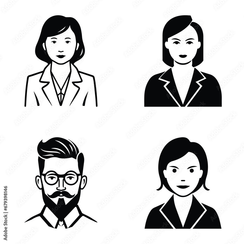 Business People Flat Icon Set Isolated On White Background Business People Flat Icon Set Isolated On White Background