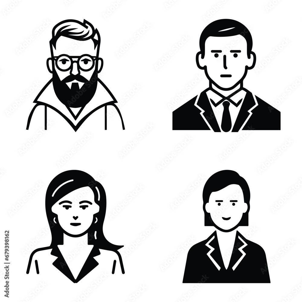 Business People Flat Icon Set Isolated On White Background Business People Flat Icon Set Isolated On White Background