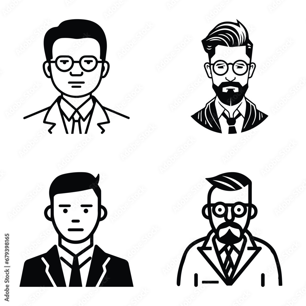 Business People Flat Icon Set Isolated On White Background Business People Flat Icon Set Isolated On White Background