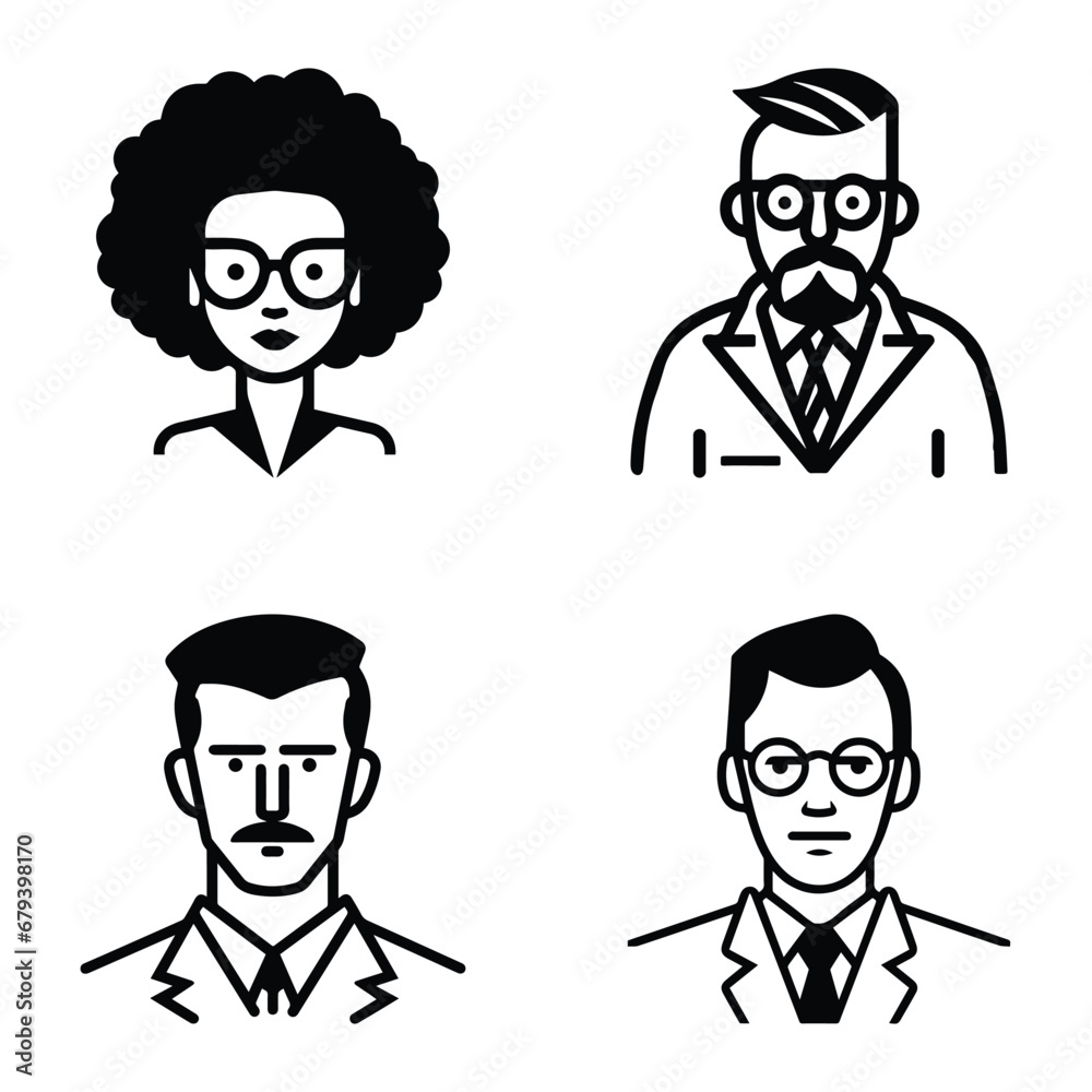 Business People Flat Icon Set Isolated On White Background Business People Flat Icon Set Isolated On White Background