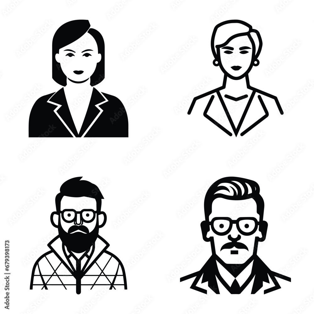Business People Flat Icon Set Isolated On White Background Business People Flat Icon Set Isolated On White Background