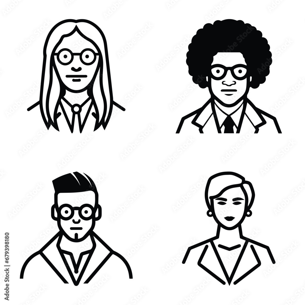 Business People Flat Icon Set Isolated On White Background Business People Flat Icon Set Isolated On White Background