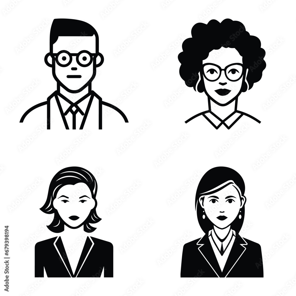 Business People Flat Icon Set Isolated On White Background Business People Flat Icon Set Isolated On White Background