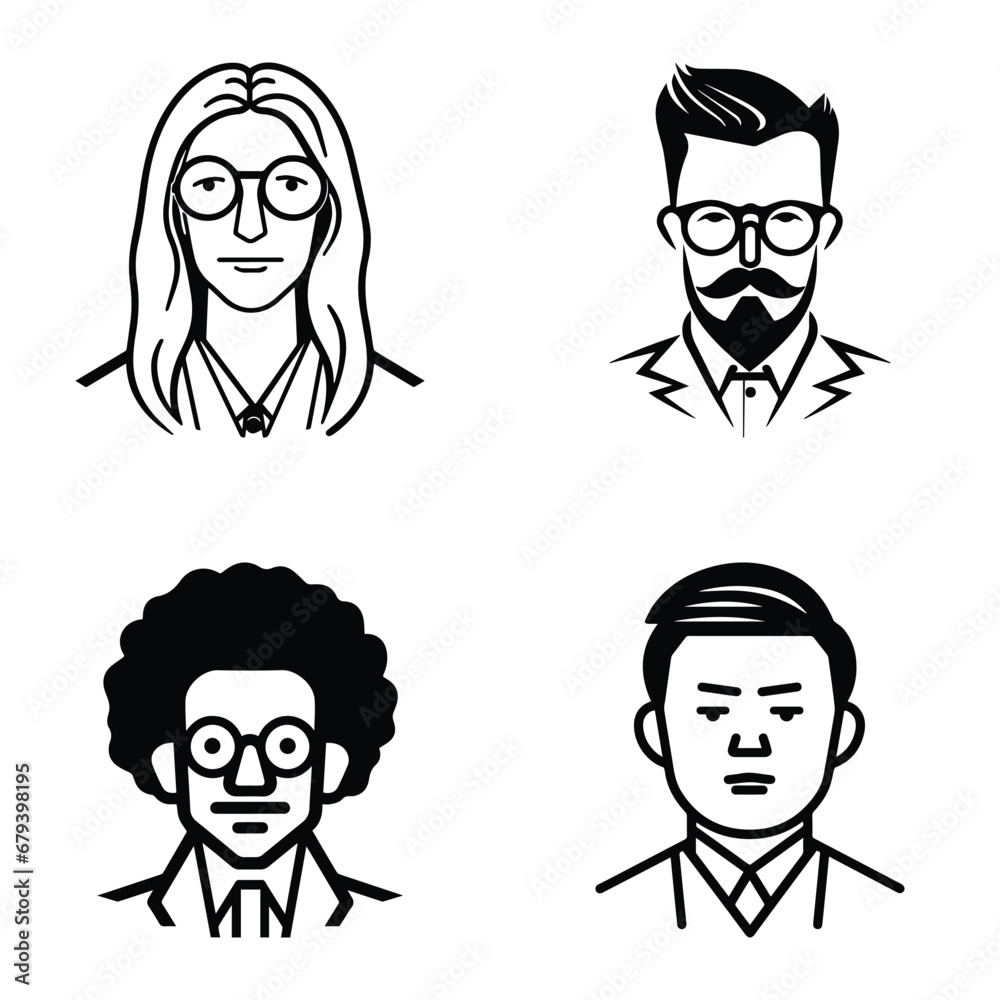 Business People Flat Icon Set Isolated On White Background Business People Flat Icon Set Isolated On White Background