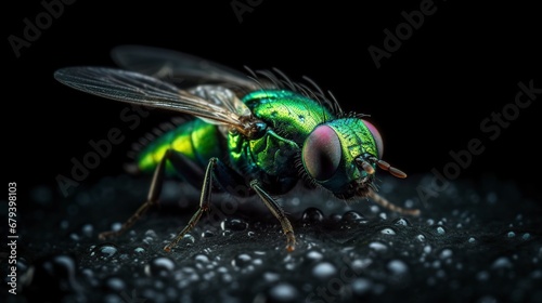 green fly with vibrant colors