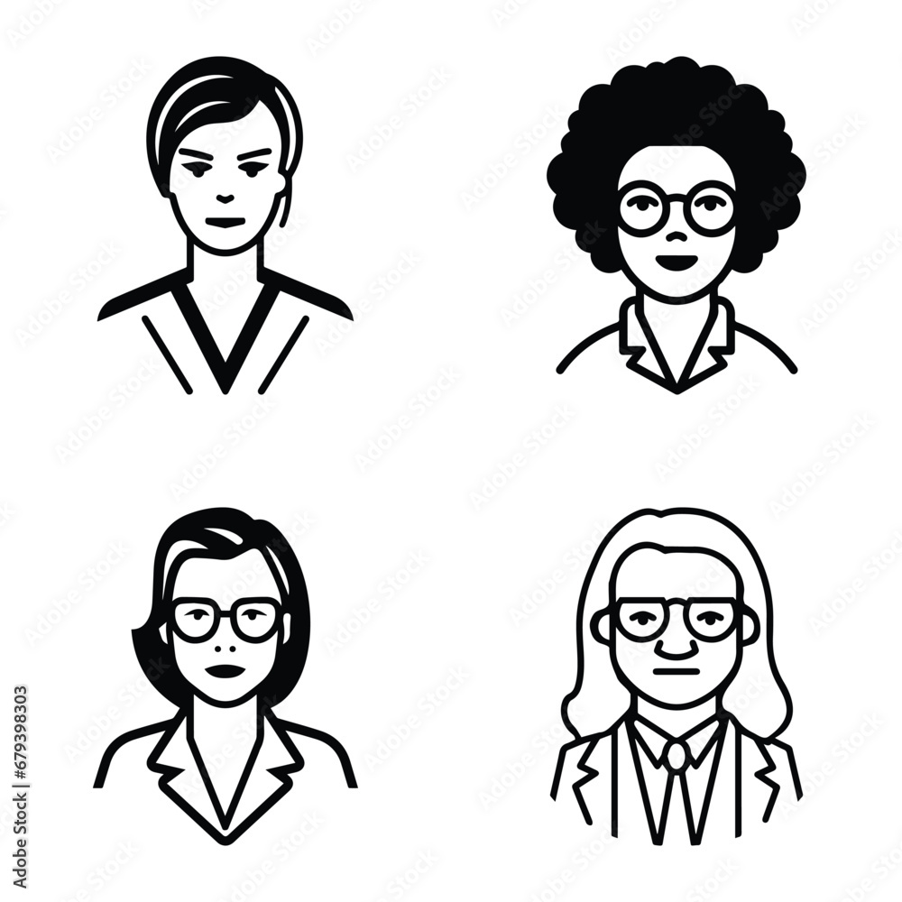 Business People Flat Icon Set Isolated On White Background Business People Flat Icon Set Isolated On White Background